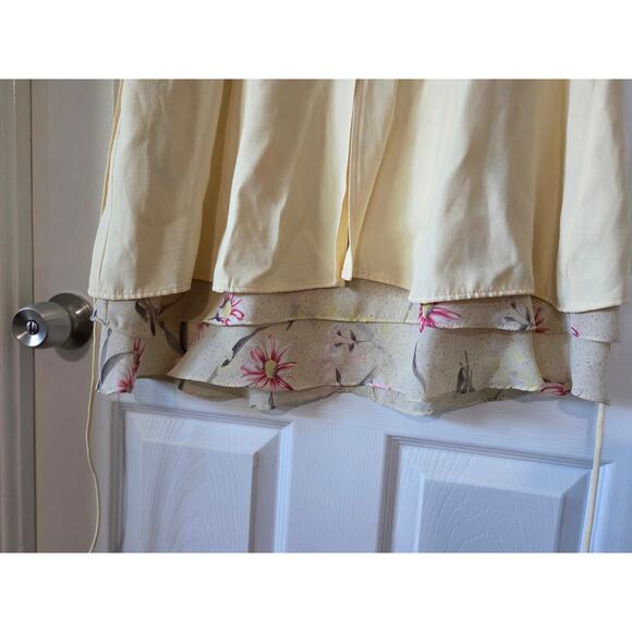 Vintage 90's Medium Dawn Joy Fashions Yellow Cottage Core DRESS Floral - Picture 3 of 6